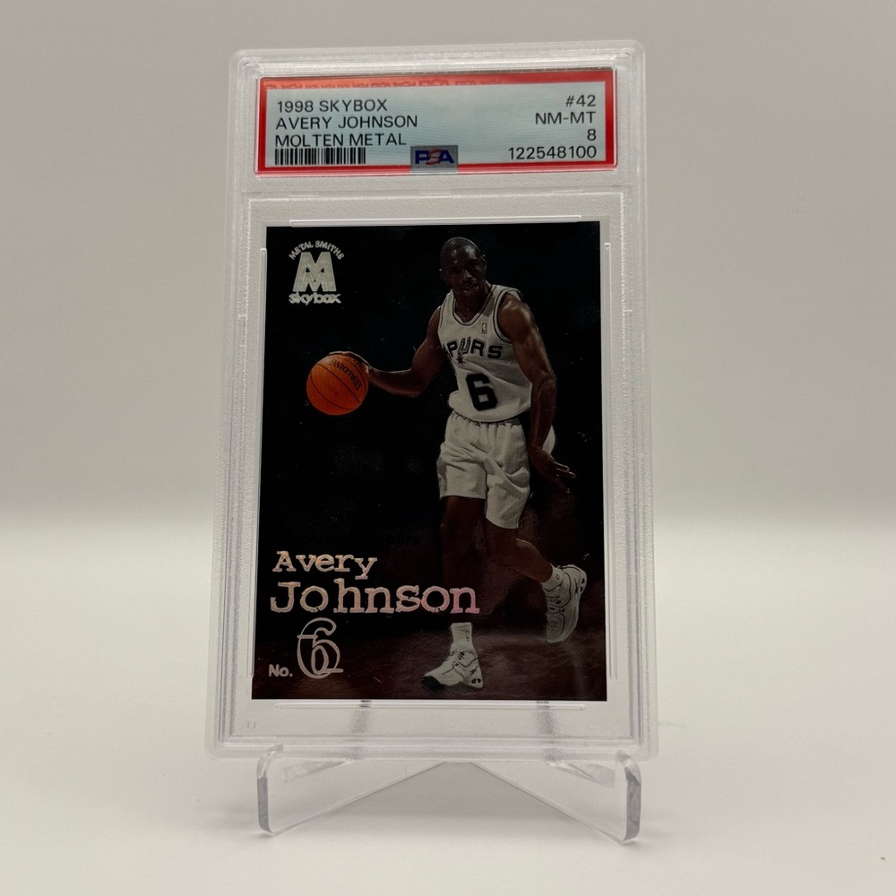1998 Skybox Avery Johnson Basketball Card PSA 8 Molten Metal‎ low pop